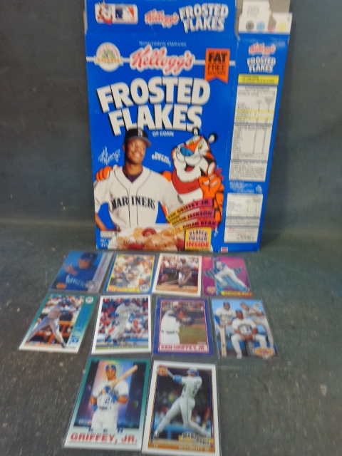 lot 45 image: Flat Cereal Box with Ken Griffey Jr and Cards