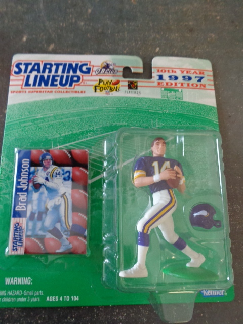 lot 46 image: Starting Lineup Brad Johnson Figurine and Card