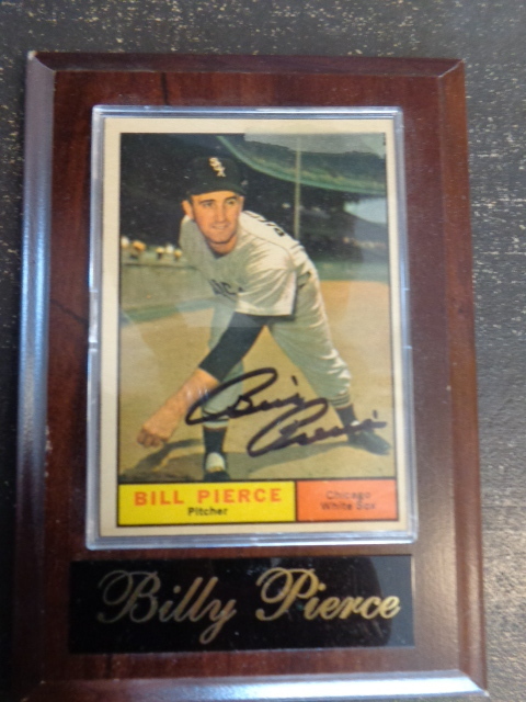 lot 52 image: Billy Pierce Autographed Vintage Baseball Card in Plaque