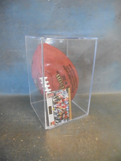 lot 1 image: Autographed Football and Super Bowl Card