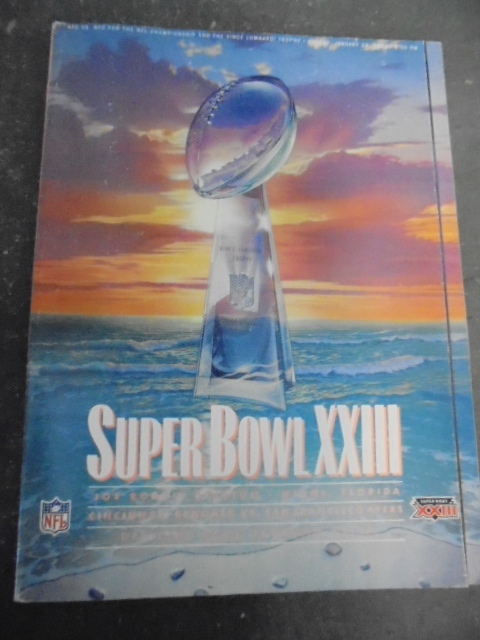 lot 26 image: Superbowl XXIII Program, Sticker and Cards