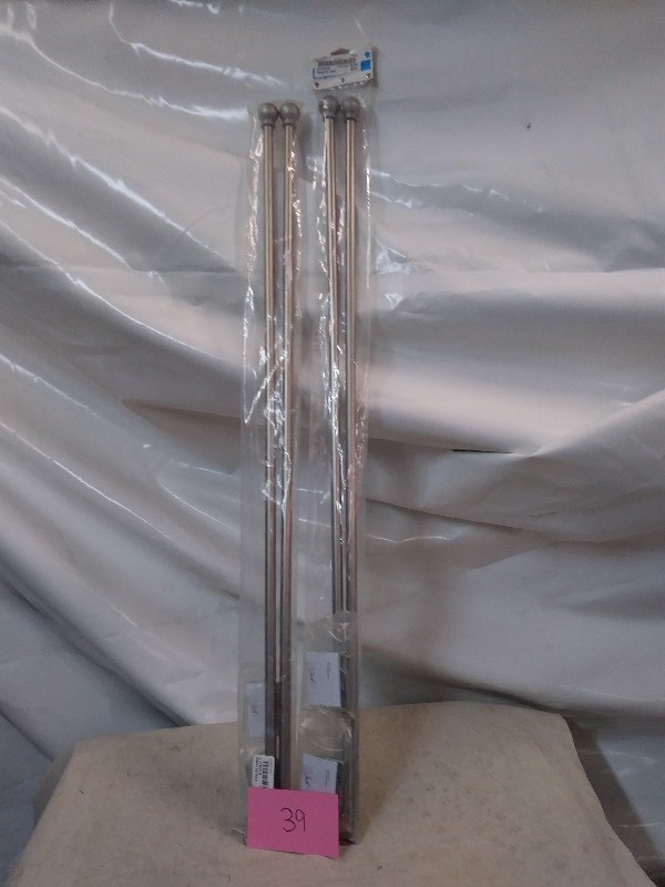 2x Curtain Rods, Nickel Finish,