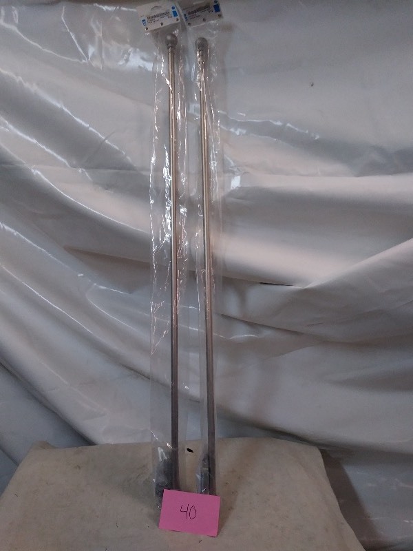 2x Curtain Rods, Nickel Finish,