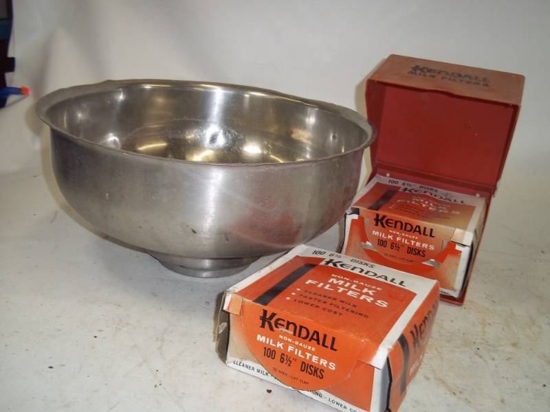 lot 71 image: Stainless Steel milk funnel with filters