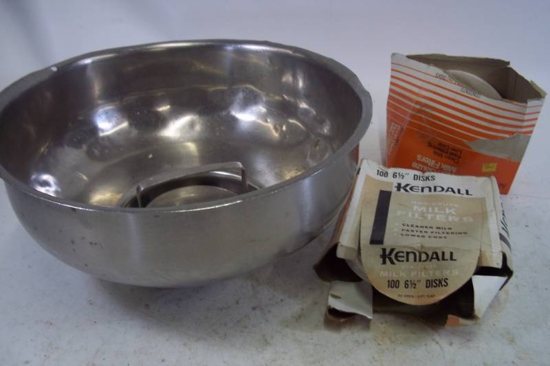 lot 72 image: Stainless Steel milk funnel with filters