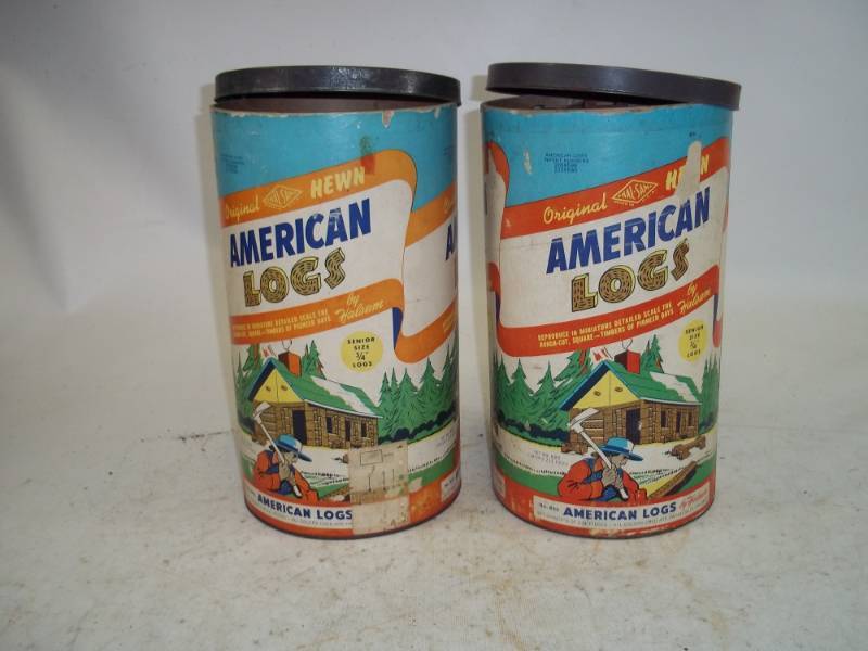 lot 73 image: Pair of Original Hewn American Logs