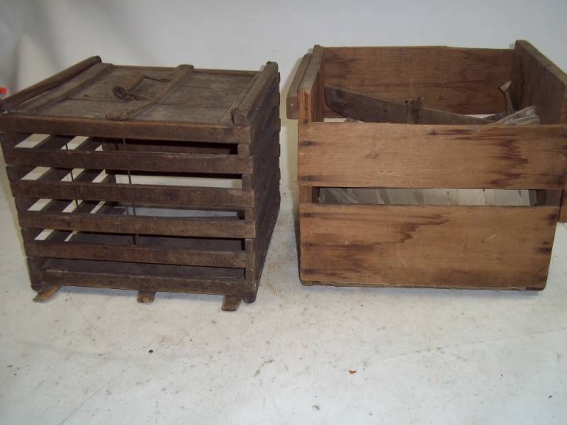lot 74 image: Pair of wood crates