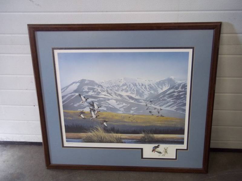 lot 232 image: Mallard Print Art  60 of 350, 30x34