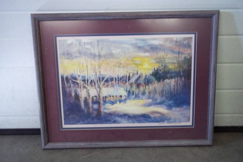 lot 240 image: Framed Print by Neville Abbott Jacobs 19x25