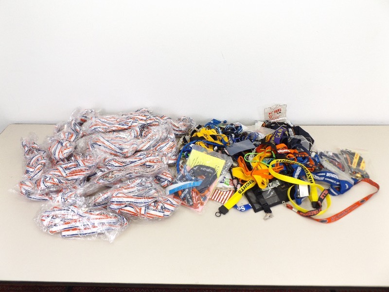 lot 19 image: Huge Lot of Salesman Sample Advertisement Lanyards&nbsp