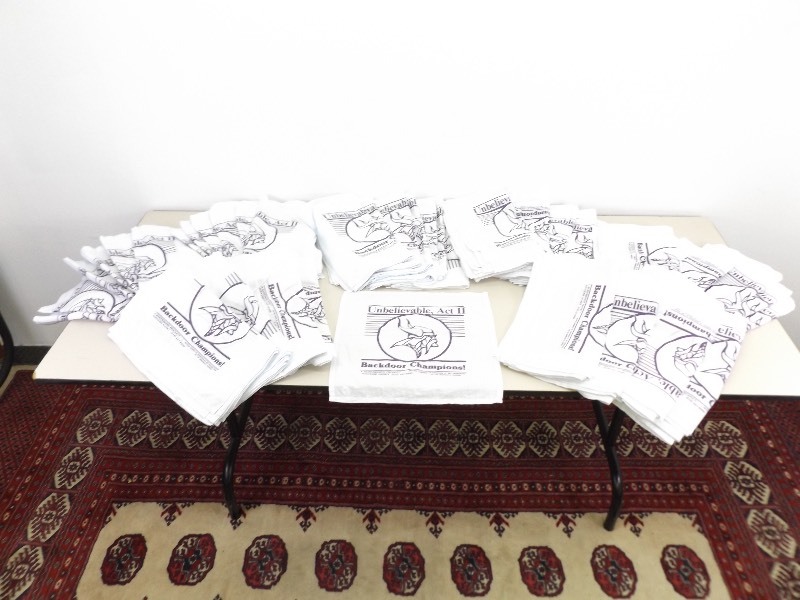 lot 8 image: HUGE Lot of Vintage Vikings Hankies&nbsp