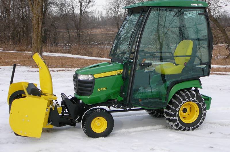 John Deere X730 Lawn Mower w/ Cab,Snow Blower, Thatcher, Bagger | John ...