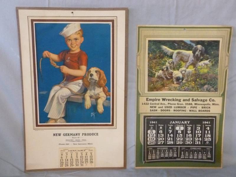 lot 41 image: Vintage Advertisement Calenders