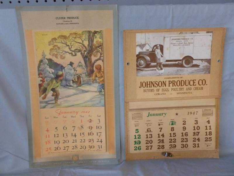 lot 44 image: Vintage Advertisement Calenders