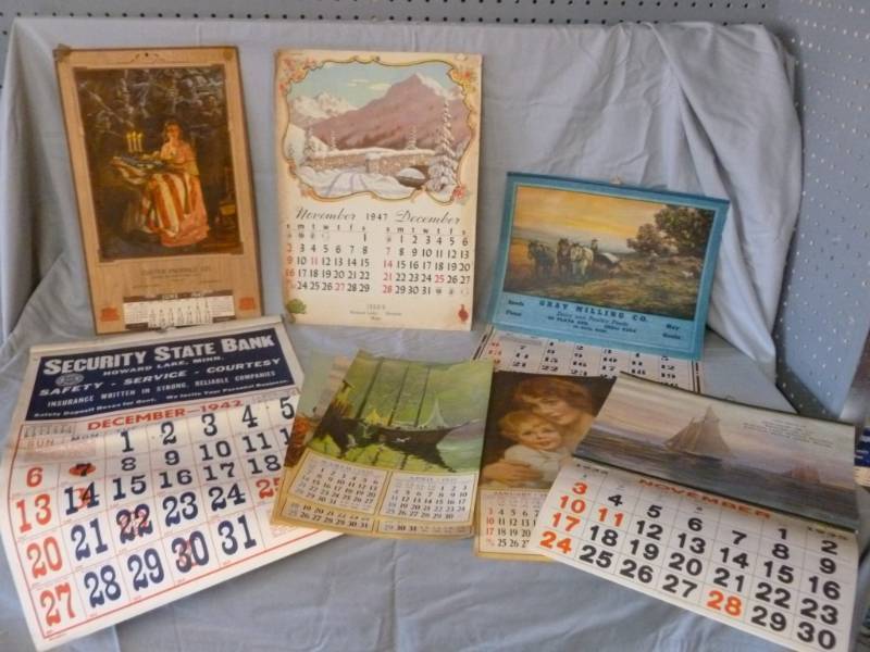 lot 45 image: Vintage Advertisement Calenders