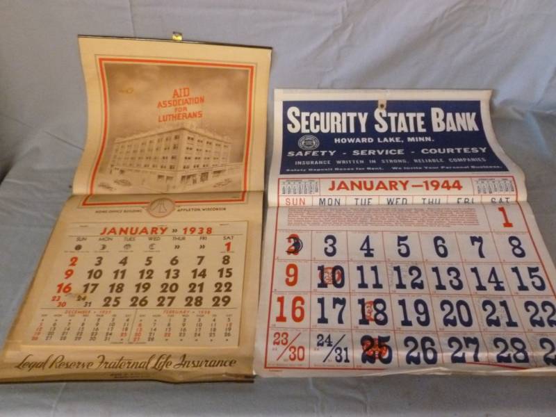 lot 130 image: Vintage Advertisement Calenders