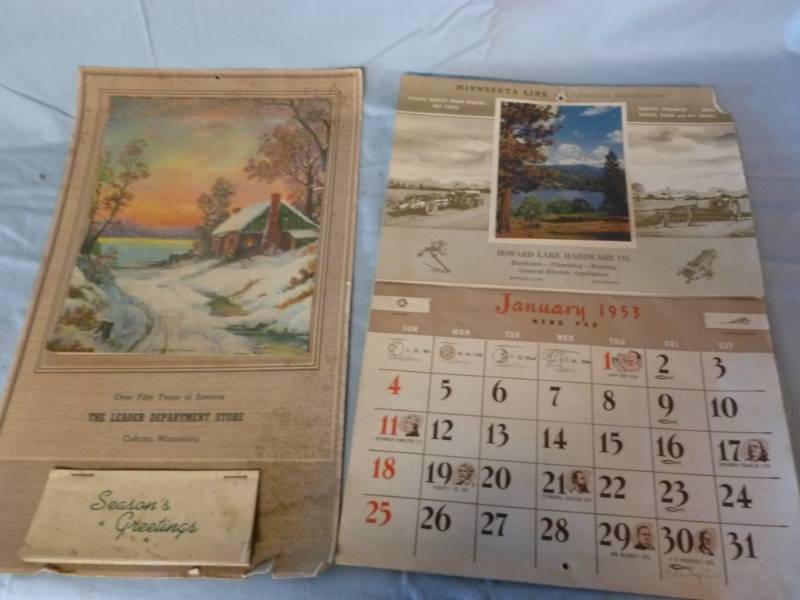 lot 133 image: Vintage Advertisement Calenders