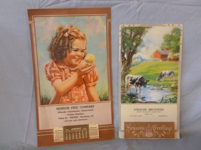 lot 202 image: Vintage Advertisement Calenders