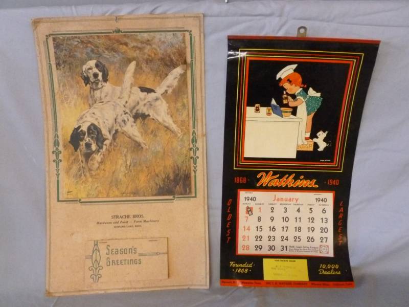 lot 203 image: Vintage Advertisement Calenders