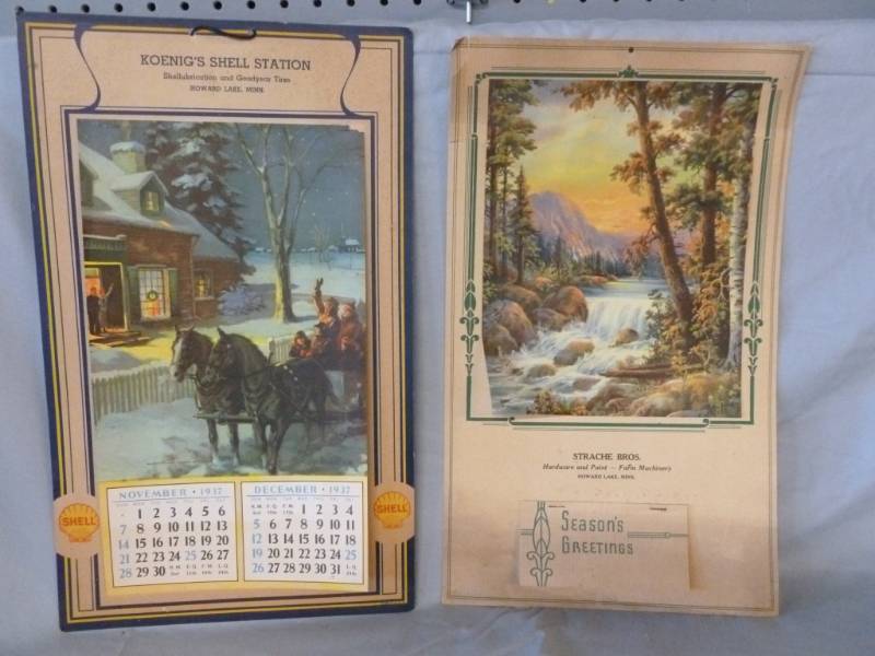 lot 204 image: Vintage Advertisement Calenders