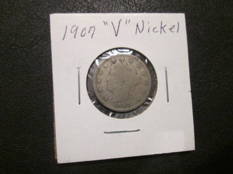 lot 24 image: 1907 V Nickel...