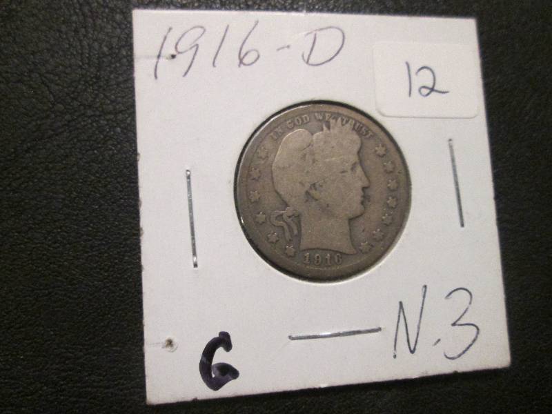 lot 28 image: 1916 D Quarter Dollar...