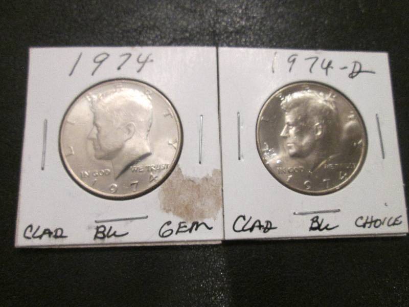 lot 35 image: 1974 and 1974 D Half Dollars...