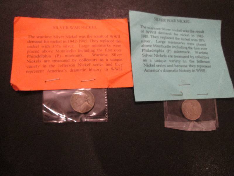 lot 43 image: 1939 and 1944 War Silver Nickels...