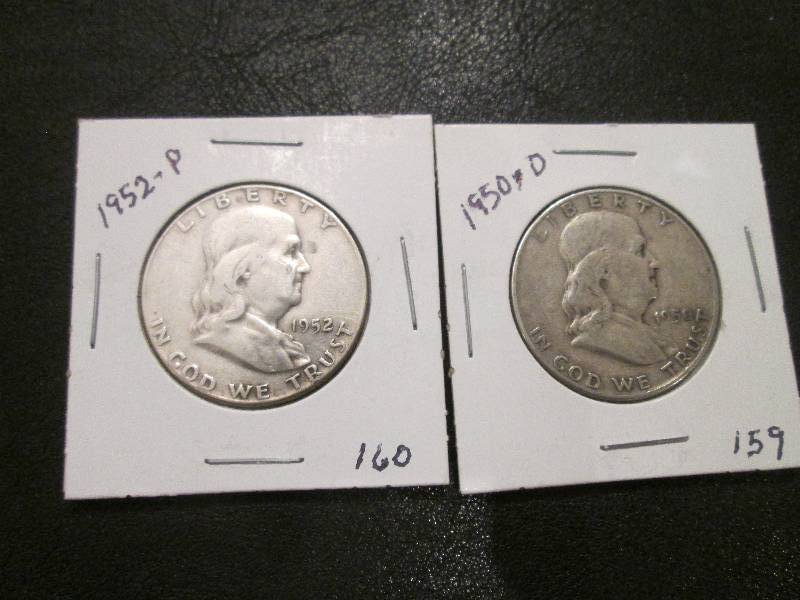 lot 47 image: 1952 P and 1950 D Half Dollar...