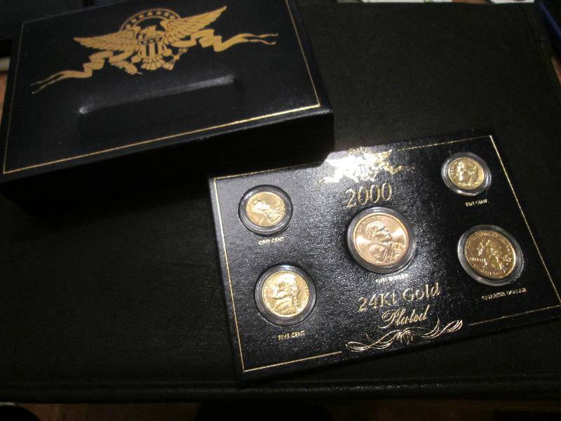 lot 51 image: 2000 24 Kt Gold Plated coin set...