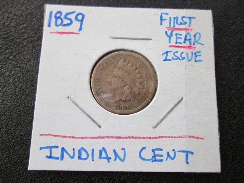 lot 87 image: 1859 First Year Issue Indian Head c...