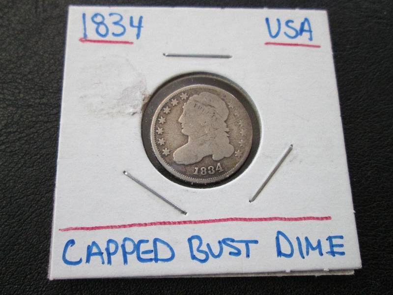 lot 88 image: 1834 Capped bust dime...