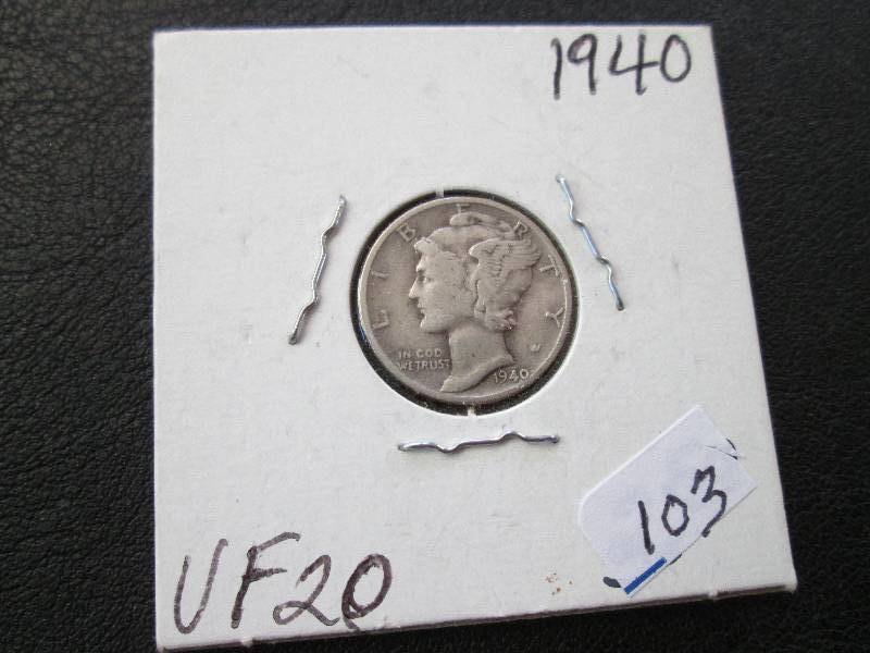 lot 89 image: 1940 Mercury Dime...