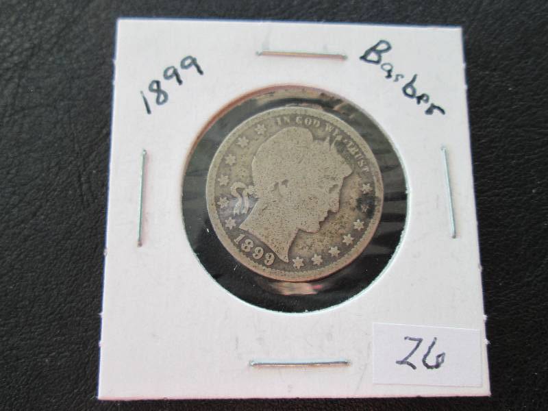 lot 98 image: 1889 O Barber Quarter...