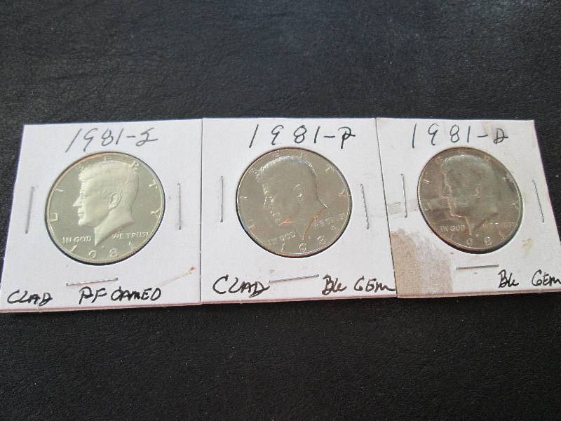 lot 100 image: 1981 P  1981 D  1981 S Half Dollars...