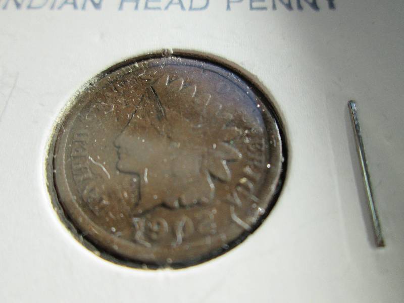lot 104 image: 1902 1909 Indian head penny...