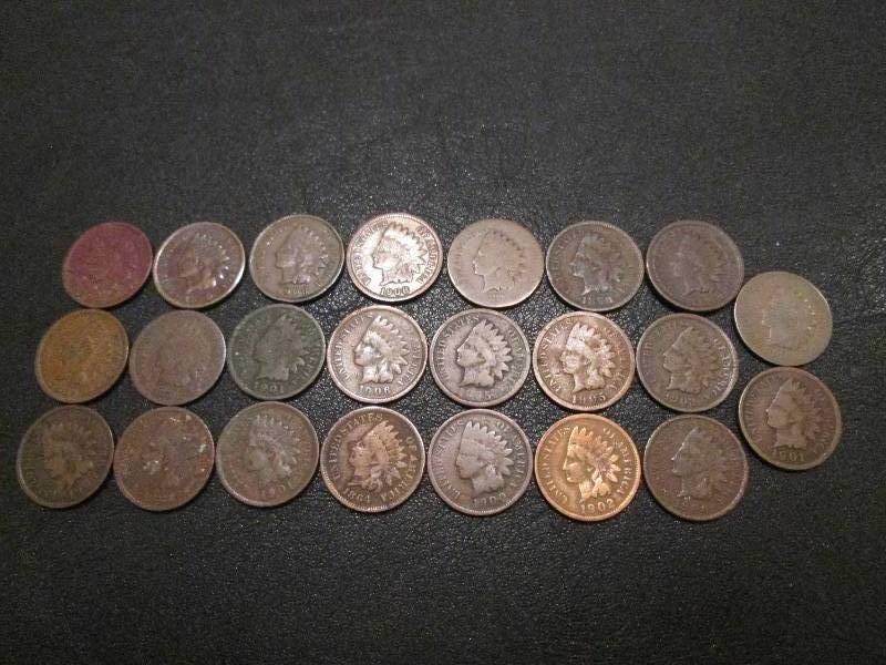 lot 119 image: Lot of Indian Head Pennies  1864 19...
