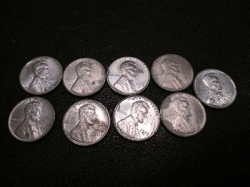lot 120 image: 9  1943 Silver Wheat Cents...