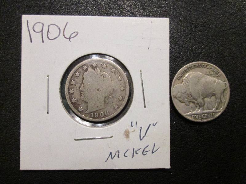 lot 146 image: 1906 V Nickel, 1929 Buffalo Nickel...