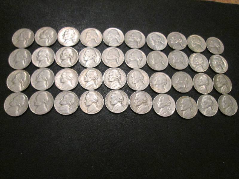lot 150 image: 40 Nickels 1938 - 1960...