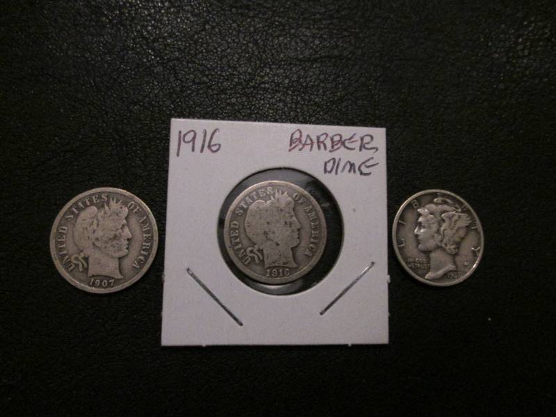 lot 153 image: 1907 1916 1937 Dimes...
