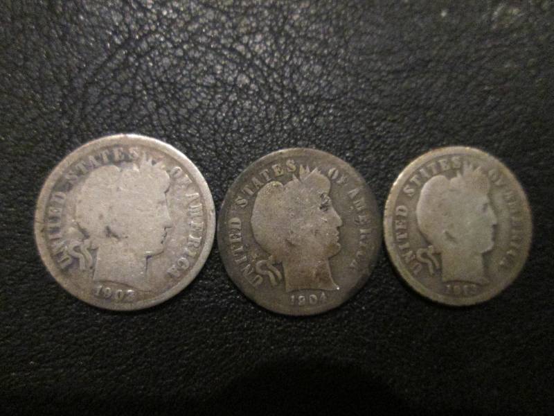 lot 157 image: 1903 1904 1913 Dimes...