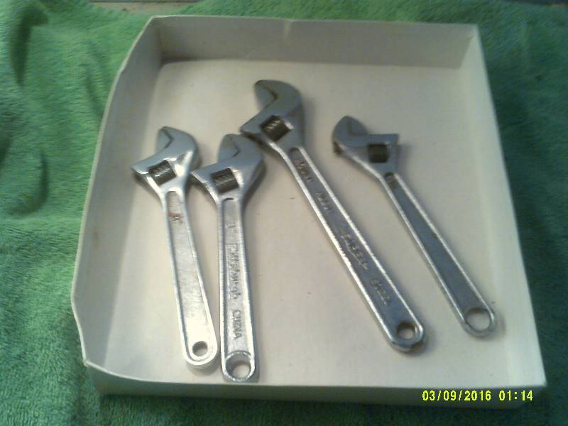 THREE 8  INCH ONE 10 INCH CRESENT WRECHES