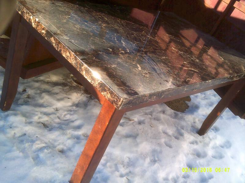FULL SIZE MARBLE TOP TABLE