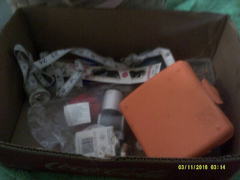 SEWING BASKET AND SUPPLIES