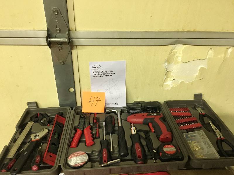 lot 47 image: Apollo 161 Piece Kit with 4.8 Volt Screwdriver  open box not used