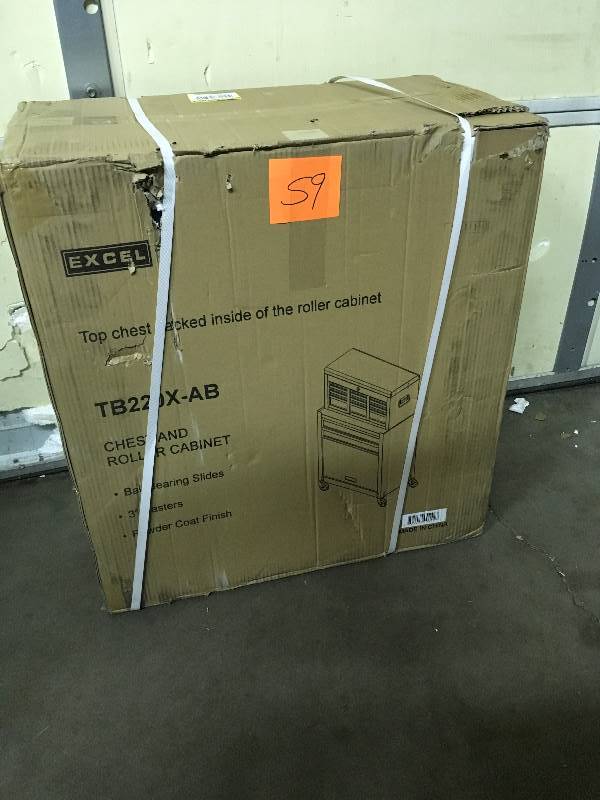 lot 59 image: Excel International Inc. TB220X-AB-Blue Excel 24 Inch Steel Chest and Roller Cabinet  open box not used
