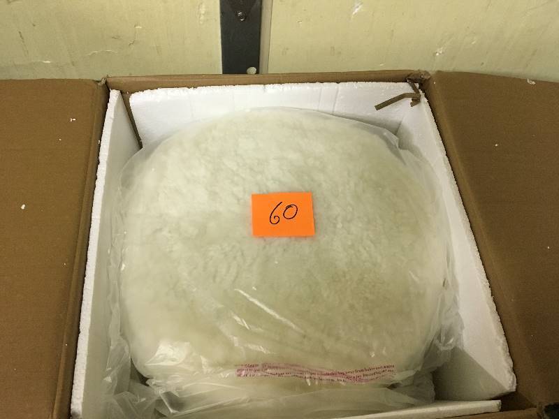 lot 60 image: Safavieh Oriana 18 Diameter Retro Ottoman  open box not used