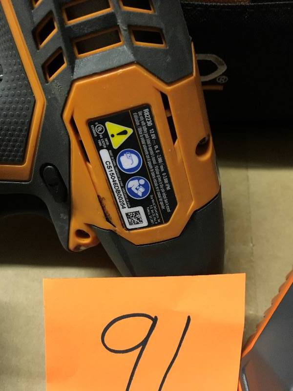 lot 91 image: Ridgid 12 Volt Lithium-Ion Cordless Impact Driver  open box not used