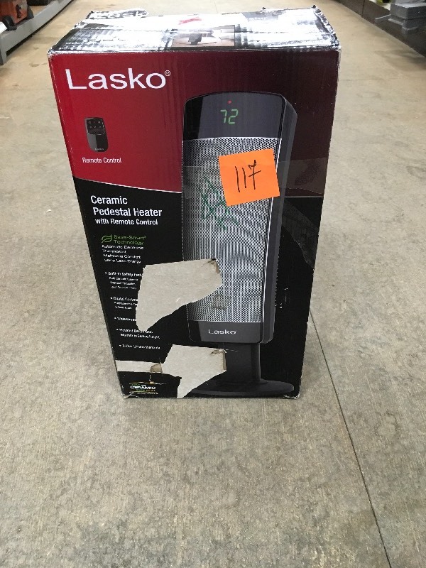 lot 116 image: Lasko Ceramic Pedestal Heater not used